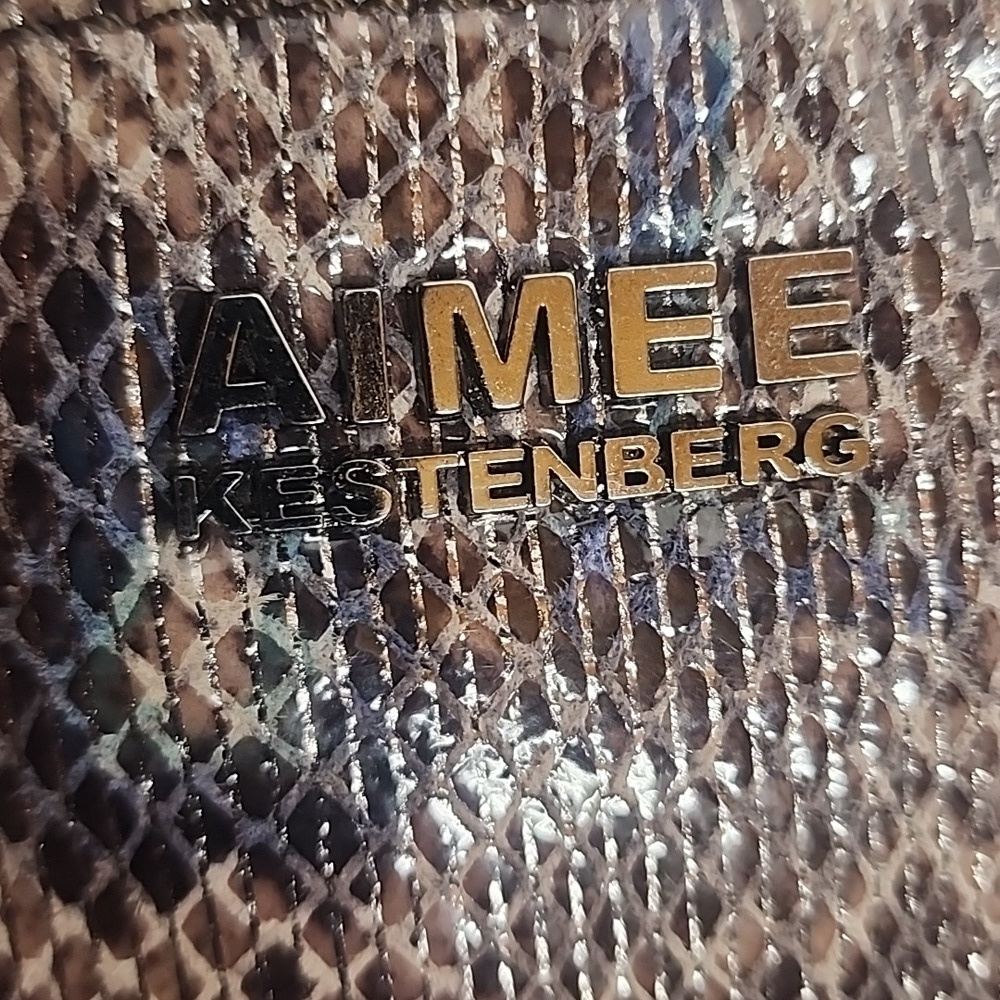 Aimee Kestenberg Iridescent Multi-Tone Snake Print Crossbody/cell Leather Bag. - Picture 12 of 13